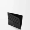Open cardholder in textured classic calfskin Black Open cardholder in textured classic calfskin Black