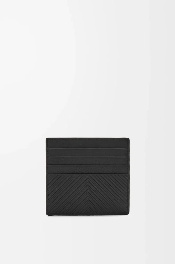 Open cardholder in textured classic calfskin Black Open cardholder in textured classic calfskin Black