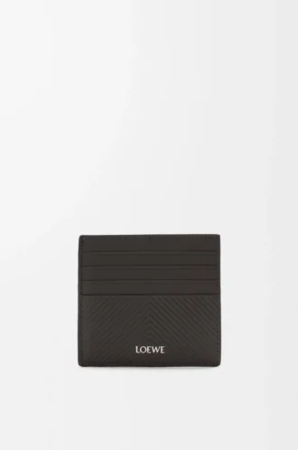 Open cardholder in textured classic calfskin Dark Grey