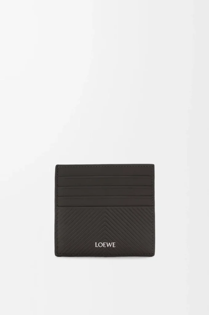 Open cardholder in textured classic calfskin Dark Grey Open cardholder in textured classic calfskin Dark Grey