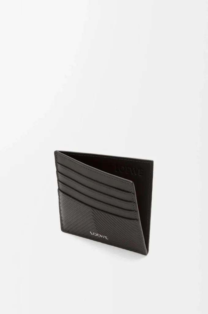 Open cardholder in textured classic calfskin Dark Grey Open cardholder in textured classic calfskin Dark Grey