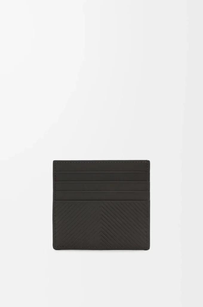 Open cardholder in textured classic calfskin Dark Grey Open cardholder in textured classic calfskin Dark Grey