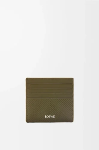 Open cardholder in textured classic calfskin Dark Khaki