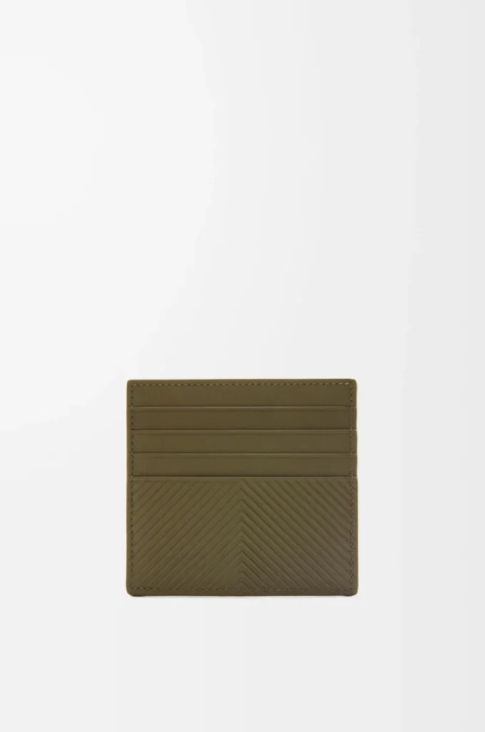 Open cardholder in textured classic calfskin Dark Khaki Open cardholder in textured classic calfskin Dark Khaki