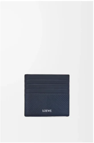 Open cardholder in textured classic calfskin Deep Navy