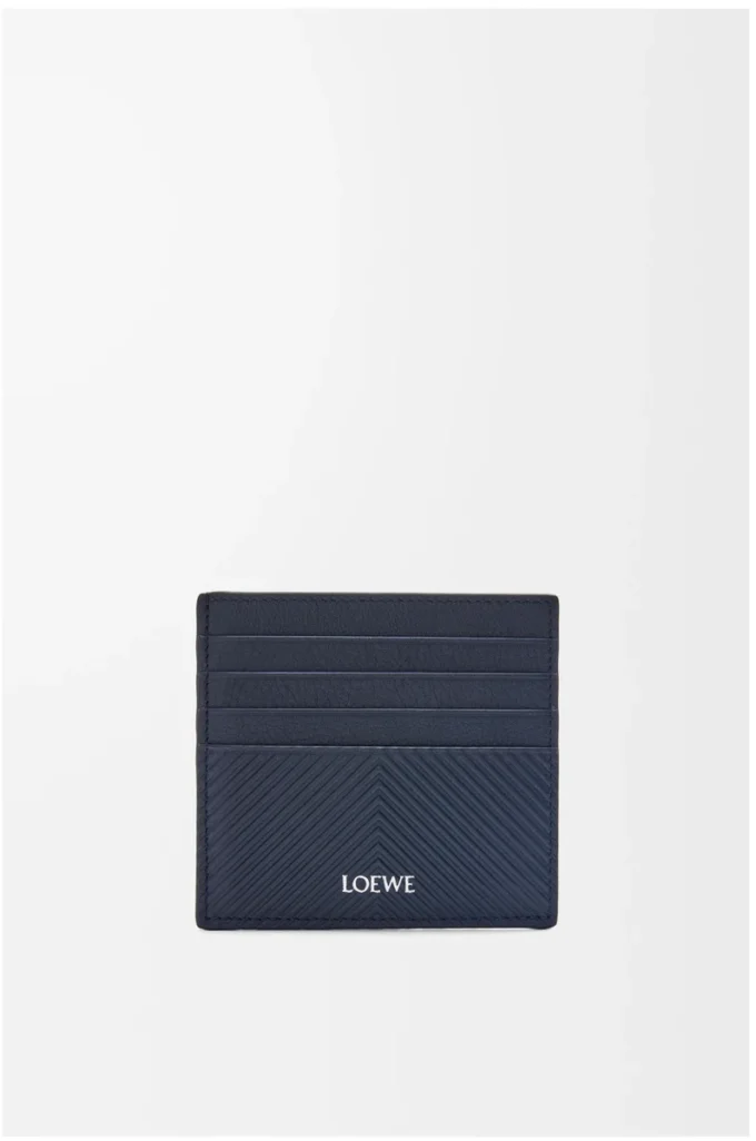 Open cardholder in textured classic calfskin Deep Navy Open cardholder in textured classic calfskin Deep Navy