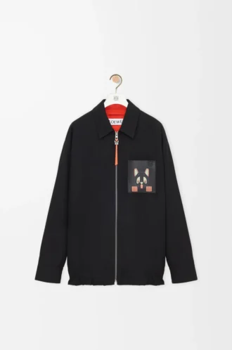 Overshirt in cotton Black/Orange