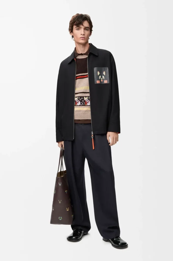 Overshirt in cotton Black/Orange Overshirt in cotton Black/Orange