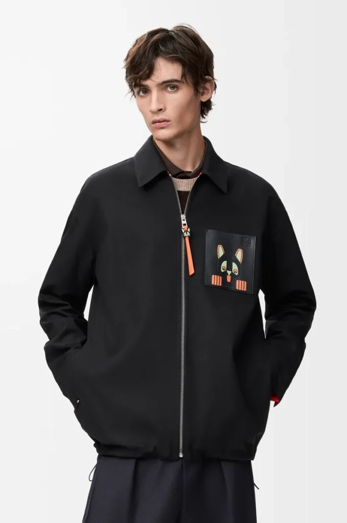 Overshirt in cotton Black/Orange Overshirt in cotton Black/Orange