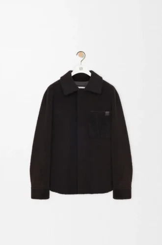 Overshirt in shearling Dark Brown/Dark Brown
