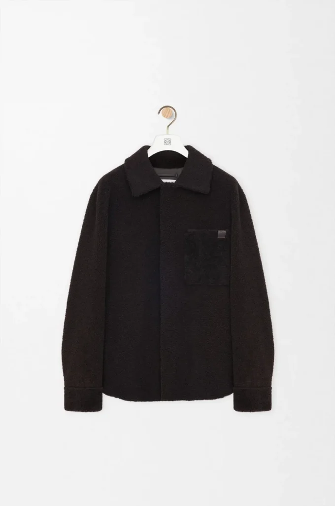 Overshirt in shearling Dark Brown/Dark Brown Overshirt in shearling Dark Brown/Dark Brown