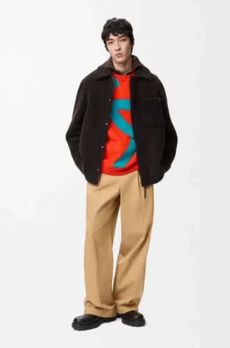 Overshirt in shearling Dark Brown/Dark Brown