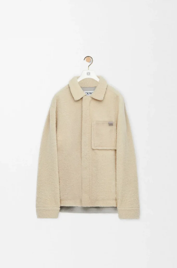 Overshirt in shearling Light Grey