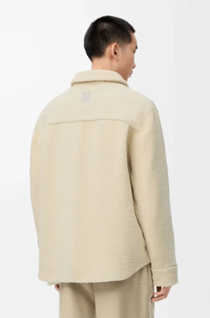 Overshirt in shearling Light Grey
