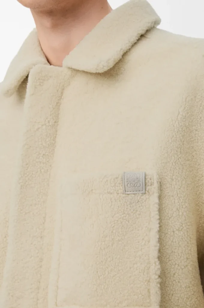 Overshirt in shearling Light Grey
