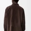 Overshirt in suede calfskin Dark Brown