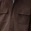 Overshirt in suede calfskin Dark Brown