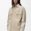 Overshirt in suede lambskin White Overshirt in suede lambskin White
