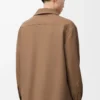 Overshirt in virgin wool and cashmere Camel/Blue