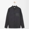 Overshirt in wool and cashmere Charcoal Melange