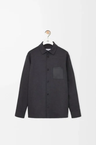 Overshirt in wool and cashmere Charcoal Melange