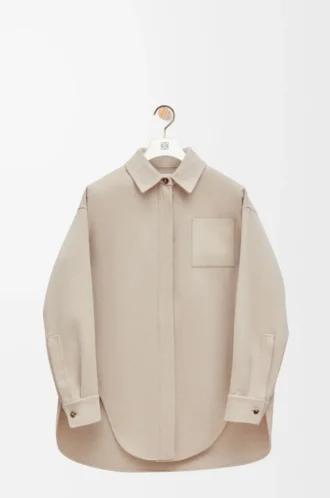Overshirt in wool and cashmere Light Beige Melange