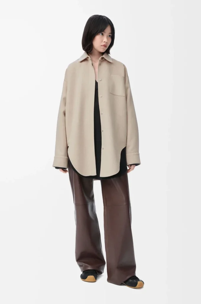 Overshirt in wool and cashmere Light Beige Melange Overshirt in wool and cashmere Light Beige Melange