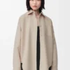 Overshirt in wool and cashmere Light Beige Melange Overshirt in wool and cashmere Light Beige Melange