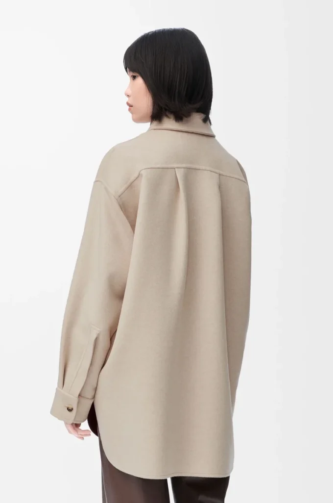 Overshirt in wool and cashmere Light Beige Melange Overshirt in wool and cashmere Light Beige Melange