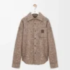 Overshirt in wool and llama blend Beige/Blue Melange
