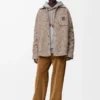 Overshirt in wool and llama blend Beige/Blue Melange