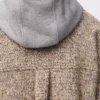 Overshirt in wool and llama blend Beige/Blue Melange