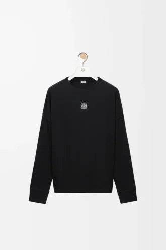Oversized fit long sleeve T-shirt in cotton Black