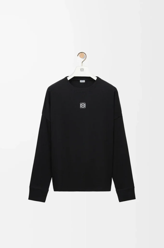 Oversized fit long sleeve T-shirt in cotton Black Oversized fit long sleeve T-shirt in cotton Black