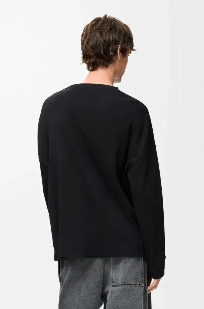 Oversized fit long sleeve T-shirt in cotton Black Oversized fit long sleeve T-shirt in cotton Black