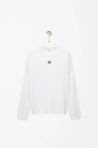 Oversized fit long sleeve T-shirt in cotton White