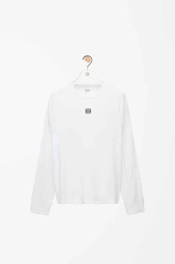 Oversized fit long sleeve T-shirt in cotton White Oversized fit long sleeve T-shirt in cotton White
