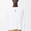 Oversized fit long sleeve T-shirt in cotton White Oversized fit long sleeve T-shirt in cotton White