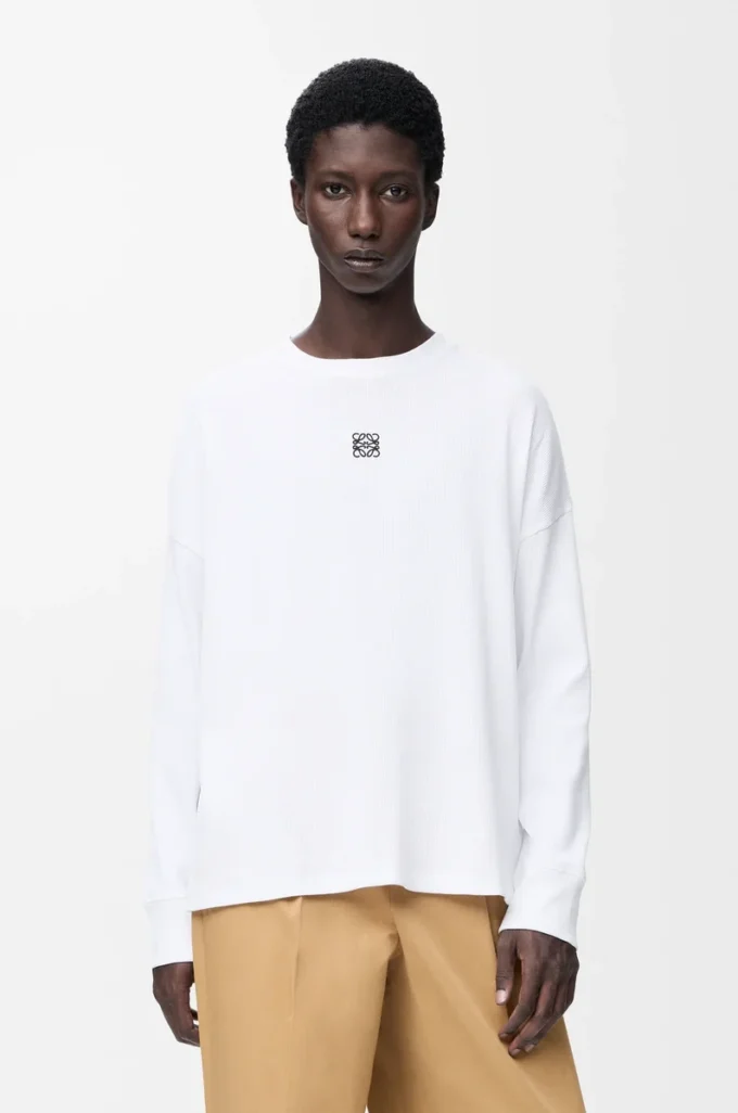 Oversized fit long sleeve T-shirt in cotton White Oversized fit long sleeve T-shirt in cotton White