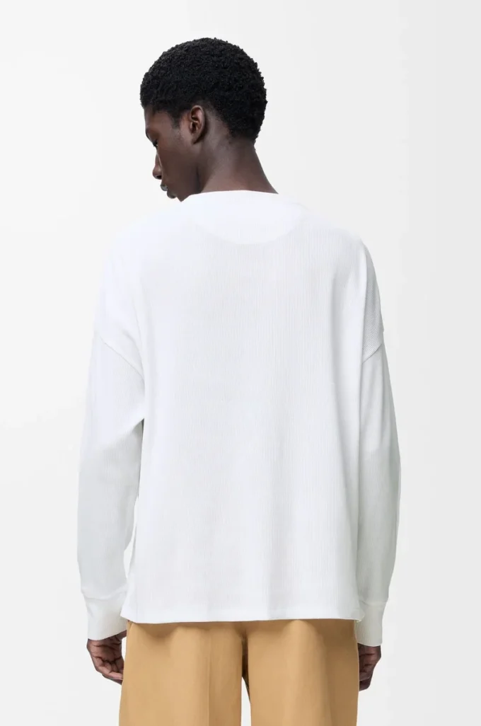 Oversized fit long sleeve T-shirt in cotton White Oversized fit long sleeve T-shirt in cotton White