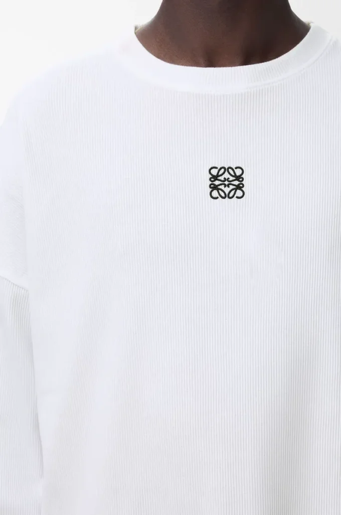 Oversized fit long sleeve T-shirt in cotton White Oversized fit long sleeve T-shirt in cotton White