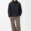 Padded jacket in technical cotton Navy Blue