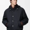 Padded jacket in technical cotton Navy Blue