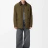 Padded overshirt in technical shell Khaki Green Padded overshirt in technical shell Khaki Green