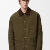Padded overshirt in technical shell Khaki Green Padded overshirt in technical shell Khaki Green