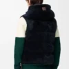 Padded vest in shearling Brown/Navy Blue Padded vest in shearling Brown/Navy Blue