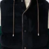 Padded vest in shearling Brown/Navy Blue Padded vest in shearling Brown/Navy Blue