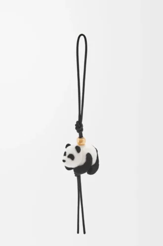 Panda charm in felt and calfskin Black/White Panda charm in felt and calfskin Black/White