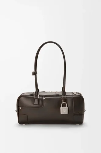 Panta Amazona 31 cropped bag in shiny calfskin Vintage Brown Panta Amazona 31 cropped bag in shiny calfskin Vintage Brown