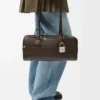 Panta Amazona 31 cropped bag in shiny calfskin Vintage Brown Panta Amazona 31 cropped bag in shiny calfskin Vintage Brown